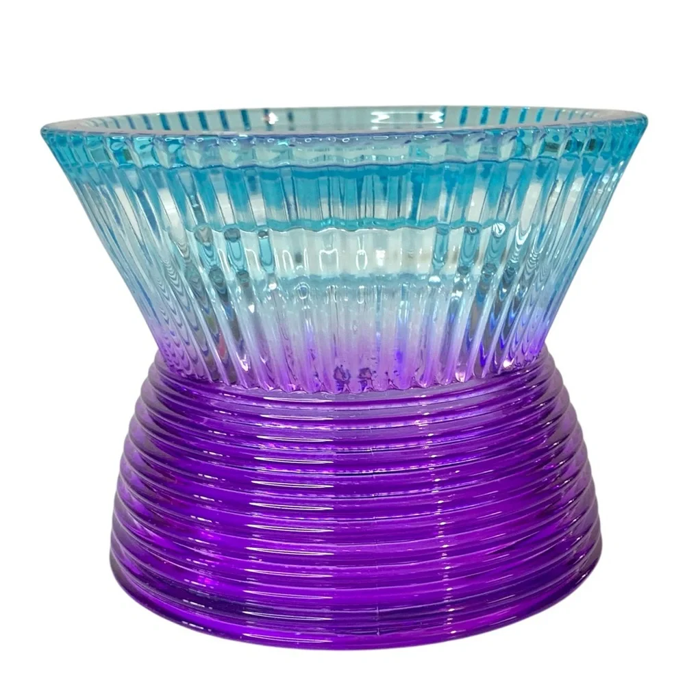 WHITE BARN Faceted 3 Wick Glass Pedestal Candle Holder